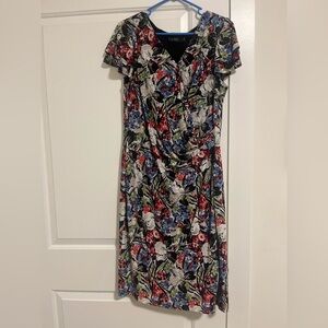 Ralph Lauren Black Floral Midi Dress